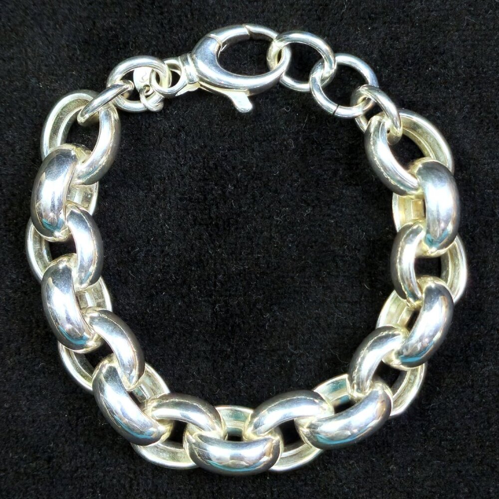 Milor Italy Ultrafine Silver 950 Rolo Chain Link w/Oversized Lobster Claw Clasp